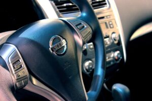 nissan, car, automobile, auto, vehicle, drive, steering wheel, interior, car interior, car wallpapers, automotive, transportation